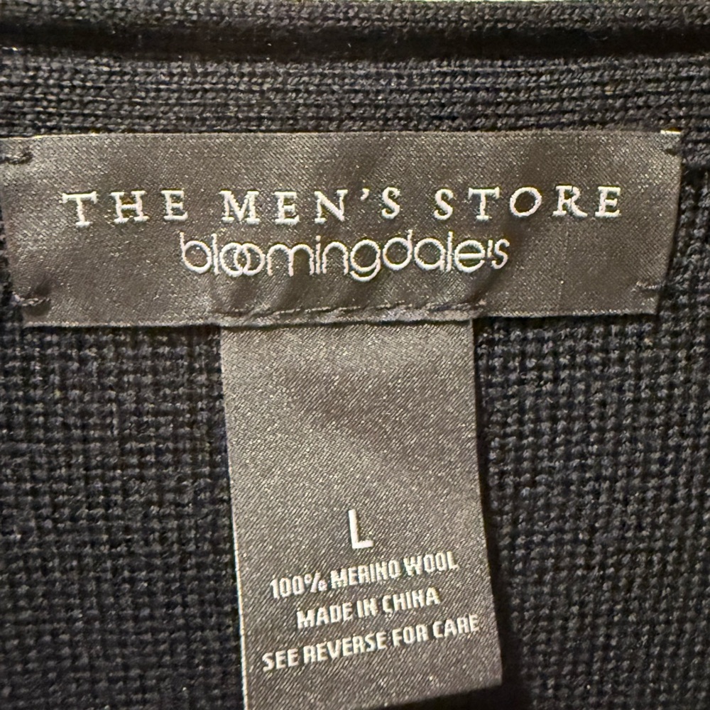 Bloomingdale's Black V-Neck Button Vest - Picture 4 of 4